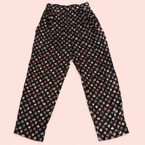 Emanuel Ungaro Black Floral Women's Trousers